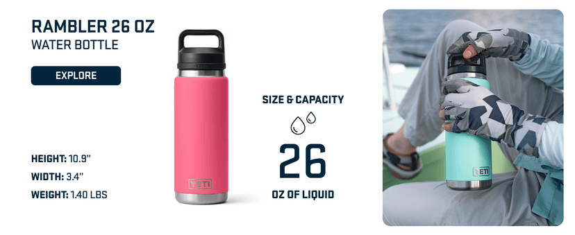 YETI Rambler 18 oz Bottle, Vacuum Insulated, Stainless Steel with Straw Cap, Black Forest Green