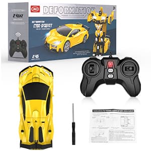 Transform Remote Control Car, RC Cars for Boys Age 3-5 6-8, One-Button Transform Toy Cars, 2.4GHz, 360° Spin, 1:16 Scale, Flashing Headlight,3-8 Year Old Grandkids Christmas Birthday Gifts