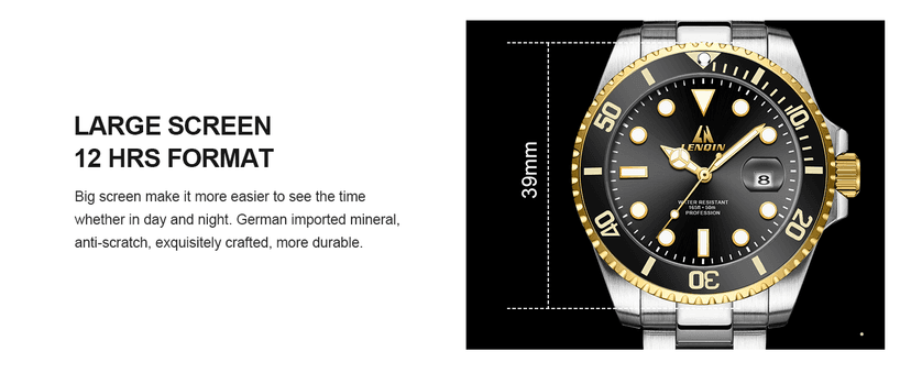 LN LENQIN Mens Watches Stainless Steel Waterproof Analog Quartz Watch for Men with Date Luminous Fashion Wristwatch