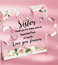Best Friend Birthday Gifts, Friend Gifts for Long Distance, Friend Birthday Gifts for Women, Acrylic Puzzle Plaque Gifts for Friend on Mothers Day -2.8 * 3.3in