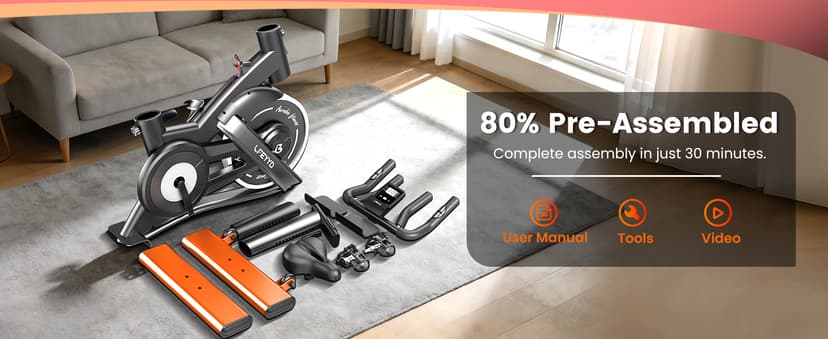 Exercise Bike for Home, Quiet Adjustable Magnetic Stationary Bike for Home Cardio with App Compatible, Spin Bike with 400 lbs Capacity, Spinning Bike with Heart Rate Monitor,Comfort Seat/Alloy Pedals/LCD Monitor