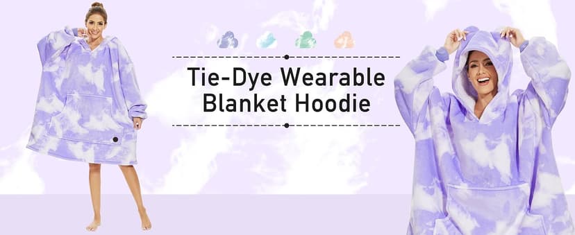 THREE POODLE Wearable Blanket Hoodie for Women, Oversized Sherpa Sweatshirt Blanket for Adults Men, Cozy Hooded Blankets, Gifts for Teen Girls Women Mom Sister