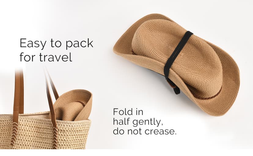 FURTALK Sun Hats for Women Summer Wide Brim UV UPF 80+ Panama Fedora Foldable Packable Straw Beach Hat