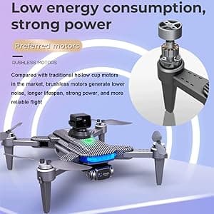 Lozenge Drones 360° Obstacle Avoidance Brushless Drones with Camera for Adults 4K GPS Smart Follow Auto Return Long Battery Life Quadcopter Big Size L900 HJ90 3 Battery Black Carbon Fiber Pattern
