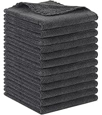 SINLAND Microfiber Facial Cloths Fast Drying Washcloth 12inch x 12inch Grey 6 pack …