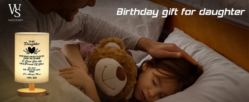 WSYEAR Birthday Gifts for Daughter from Dad,to My Daughter Gifts from Dad- Table Lamp Best Father Daughter Graduation Gifts for Grown Daughter
