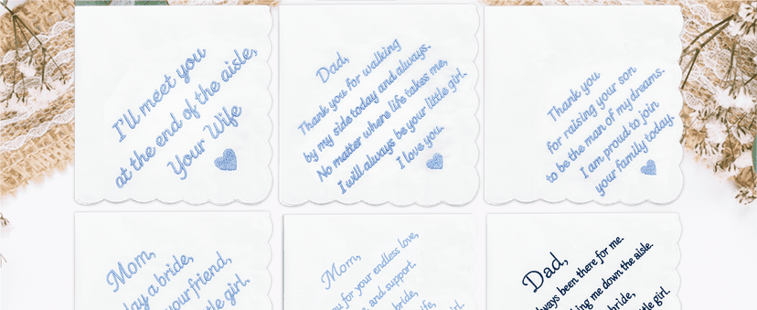 Lamyba Bride Gifts – Something Blue Gift for Bride Groom Mother/Father of the Bride, Mother in Law Handkerchief, (Blue/White) B0H2641W6W