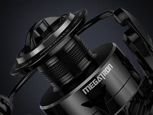 KastKing Megatron Spinning Reel, Freshwater and Saltwater Spinning Fishing Reel, Rigid Aluminum Frame 7+1 Double-Shielded Stainless-Steel BB, Over 30 lbs. Carbon Drag, CNC Aluminum Spool & Handle