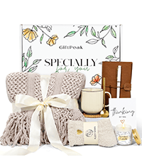 Gifts for Women, Get Well Soon Gifts for Women, Sympathy Care Baskets, Thinking of You Care Package, Self Care Gifts, After Surgery Feel Better Gifts Blanket (Khaki) B0CQ4N6YN6