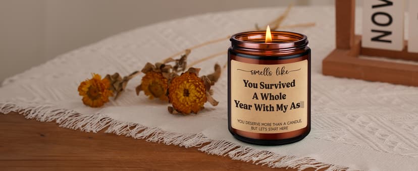 GSPY Scented Candle, 1st Anniversary Candle Gifts for Boyfriend, Girlfriend - 1 Year Paper Anniversary Happy Gifts for Couple, Him, Her - First, One Year Wedding Anniv. Presents for Husband, Wife