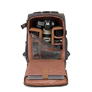 JAEP Camera Backpack - Weather Resistant 16 Ounces Waxed Memory Canvas – DSLR SLR Backpacks with 15.6” laptop sleeve compartment and Tripod Holder for Photographers -Vintage leather Style (Khaki)