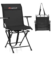 Goplus Hunting Chair, 360° Swivel Folding Hunting Blind Chair with Carrying Strap, 330LBS Capacity, Portable Deer Hunting Stool, Silent Ground Dove Hunting Chair, No Assembly