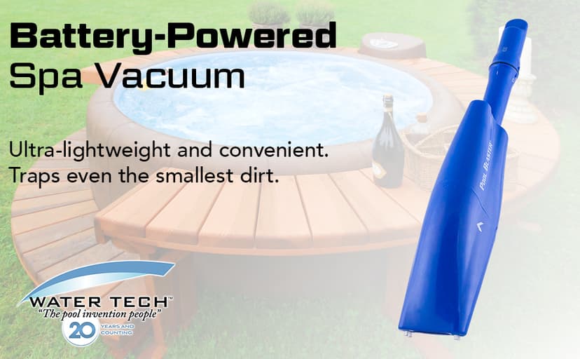 POOL BLASTER Spa Vac Plus Cordless Vacuum for Hot Tubs, Tight Spaces & Small Inflatable Kiddie Pools, Hoseless Handheld Cleaner for Sand, Silt, and Small Debris, by Water Tech