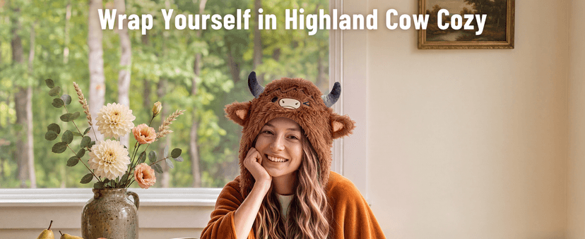 Full-Body Coverage, Hands-Free Design, Phone Pocket, For Home, Camping & Lounging, Birthday Gifts for Women & Animal Lovers Mewaii Highland Cow Gifts Wearable Blanket Hoodie Soft Highland Cow Blanket B0CGRGNP6W