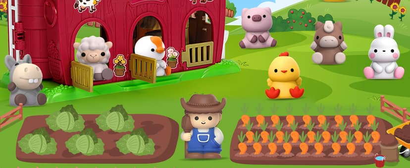 Aigybobo Farm Animals Big Barn Toys for 1 2 3 Year Old, Toddler Montessori Learning Toy, Farm Playset with Animal Figures and DIY Stickers, Christmas Birthday Gift for Baby Boys Girls Age 12-18 Months