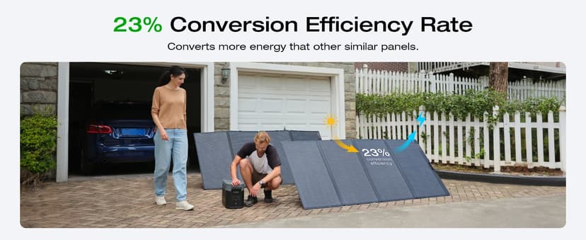 EF ECOFLOW Solar Generator DELTA 2 Max 2048Wh With 400W Solar Panel, LFP Battery Portable Power Station Up to 3400W AC Output Fast Charging 0-80% in 43 Min solar powered generator For Camping, RV