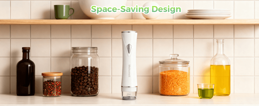 Mehomeli Compact Vacuum Sealer for Food (Vacuum Sealer Machine + 30 Reusable Vacuum Bags), Powerful Handheld Vacuum Sealer Machine, Seal Food 6X Fresh Longer, Portable & Wireless, Easy-Clean