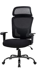 PayLessHere Gaming Chair Ergonomic Computer Chair Office Chair Video Game Chairs with Lumbar Support Desk Chair Armrest Mid Black Cushion Swivel Rolling Chair with Wheels for Home Office(Black)