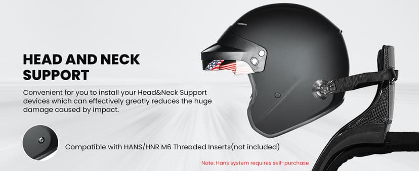 ILM Snell SA2025 Open Face Auto Racing Helmets for Men and Women Model R85(L, MatteBlack)