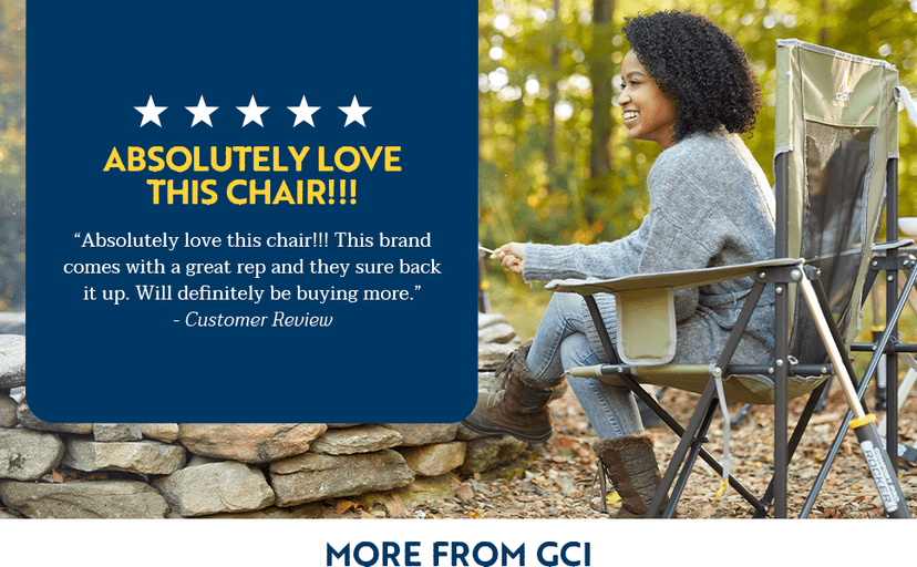 GCI Outdoor Comfort Pro Rocker Collapsible Rocking Chair & Outdoor Camping Chair, Indigo Blue