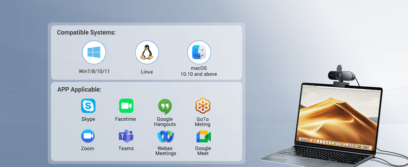 N newline 4K Webcam for PC, PDAF/CDAF Autofocus, 1080P@60FPS, 79° FOV, Auto Light Correction, 2 Noise Reduction Mics, Privacy Cover, USB-A, Streaming Camera for Skype, Teams, Online Meeting, NewEye 62