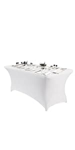Peomeise Stretch Spandex Folding Chair Cover for Wedding Party Dining Banquet Event (White,12pcs)