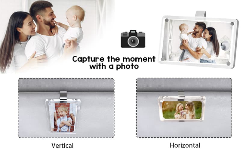 Gift for Boyfriend Husband Girlfriend Dad Car Decorations Interior Picture Holder, Car Visor Photo Clip Magnetic Frame Father's Day Personalized Photo Gifts Cute Car Decor Accessories 3.5 x 2.4 inch (1 PC) B0F5WR9324