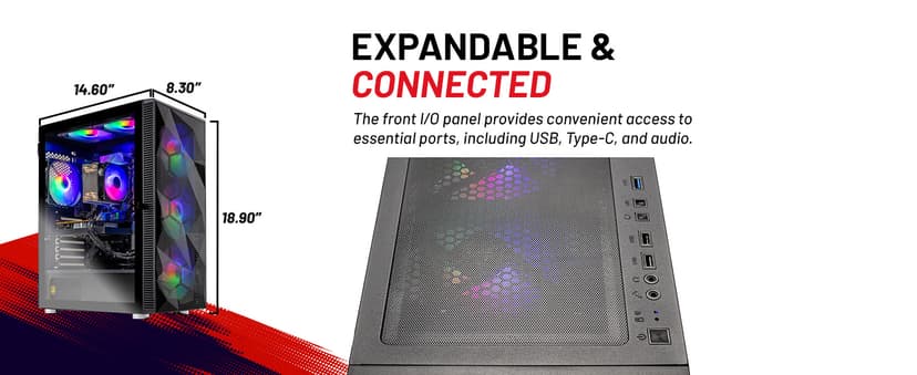 Skytech Gaming Storm Gaming PC, AMD Ryzen 5 5500 3.6GHz, NVIDIA RTX 5050 8GB, 1TB NVMe SSD, 32GB DDR4 RAM 3200, 650W Gold PSU, Wi-Fi, Win 11, Desktop