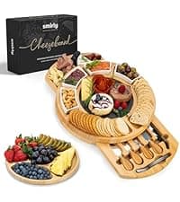 SMIRLY Charcuterie Board Set - Large Bamboo Cheese Board for Serving - House Warming Gifts New Home, Wedding & Bridal Shower Gift, Birthday Gift for Women