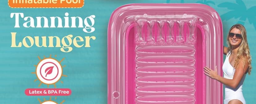 Premium Inflatable Tanning Pool Lounger | Inflatable Tanning Bed for Adults - 4 in 1 Multipurpose Suntan Tub | Pool Floats Adults, Inflatable Pool Float | Tanning Float - Sunbathing Pool Raft