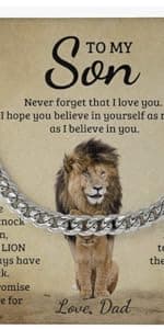 To My Son Bracelet Gift From Mom & Dad | Gifts for Son, Teen Boys for Birthday, Graduation, Christmas & Easter | Beautiful Cuban Cross Bracelet with Heartfelt Message Card & Gift Box