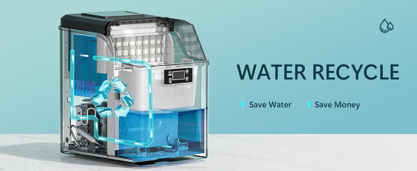 EUHOMY Ice Cube Maker Machine Countertop, 2 Ways to Add Water, 45Lbs/Day 24 Pcs Ready in 13 Mins, Self-Cleaning Portable Compact, with Ice Scoop & Basket, Perfect for Home/Kitchen/Office/Bar