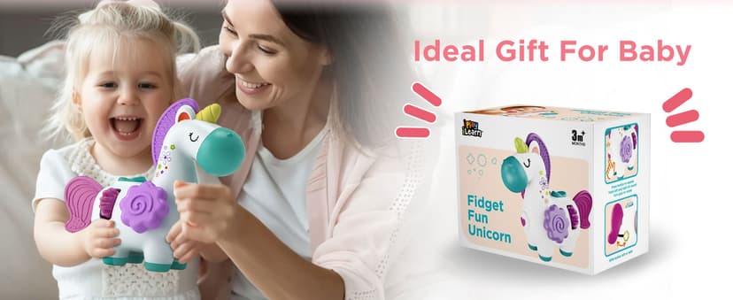 iPlay, iLearn Baby Unicorn Activity Cube, Infant Busy Cube Montessori Toy for 1 Year Old, Babies Carseat Plane Travel Toy, Toddler Sensory Development Learning Birthday Gift 6-9-12-18 Months 2 3 Years