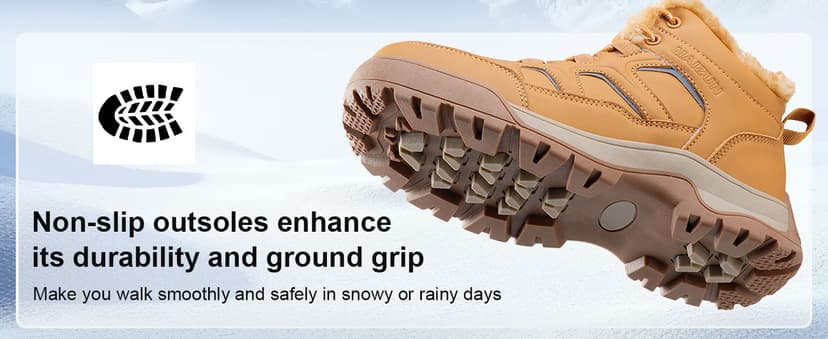 MAIZUN Winter Boots for Women Snow Warm Non-Slip Hiking Ankle Booties for Women Faux Fur Outdoor