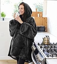 Catalonia Oversized Blanket Hoodie Sweatshirt, Wearable Sherpa Lounging Pullover for Adults Women Men