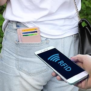 GH GOLD HORSE Slim RFID Blocking Card Holder Minimalist Leather Front Pocket Wallet for Women