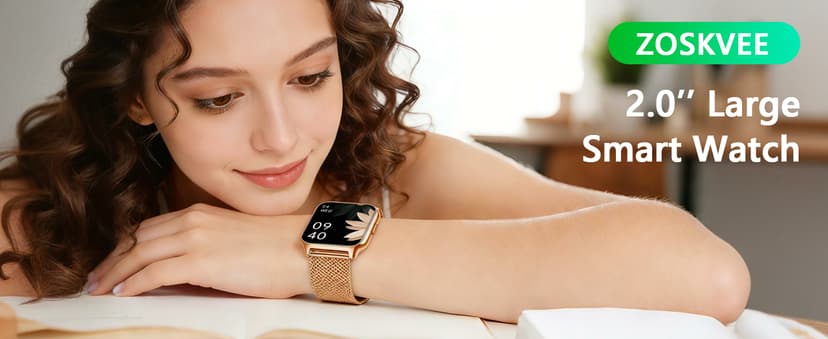 ZOSKVEE Smart Watch 45mm for Women Men(Dial/Answer Calls), 2.0" Fitness Tracker Watch with Heart Rate/Blood Pressure/Blood Oxygen Monitor for Android iOS