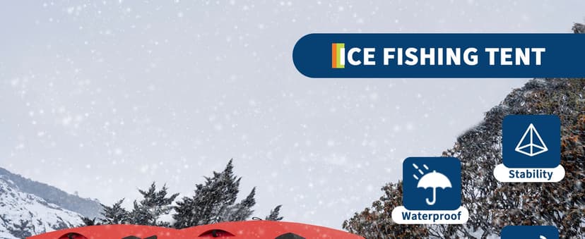 Pop Up Ice Fishing Tent Insulated Ice Fishing Shelter Portable Hub-Style Shelter Shanty Windproof and Warm, Multiple Sizes for 6-8 Person, Red, 6x11.7x6.6 Ft