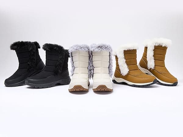 Lands' End Expedition Waterproof Insulated Womens Snow Boots, Lace Up or Slip On Winter Boots for Women, Medium or Wide Width Sizes 6 to 11, Black, Brown, Blue, White or Grey Winter Shoes