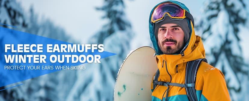 Lauzq Winter Fleece Ear Warmers Muffs Headband for Men Women Kids Ski Running Cycling