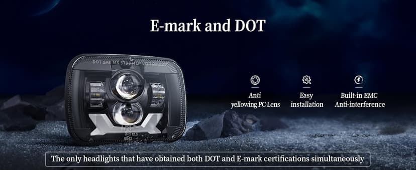 HWSTAR Pair 180W 1000% Bright H6054 5x7 7x6 Led Headlights Compatible with Jeep Cherokee XJ Wrangler YJ DOT Anti-glare DRL Turn Signal Hi/Low Sealed Beam Ford Chevy GMC Toyota Nissan Dodge etc Black