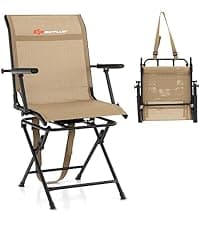 Goplus Hunting Chair, 360° Swivel Folding Hunting Blind Chair with Carrying Strap, 330LBS Capacity, Portable Deer Hunting Stool, Silent Ground Dove Hunting Chair, No Assembly