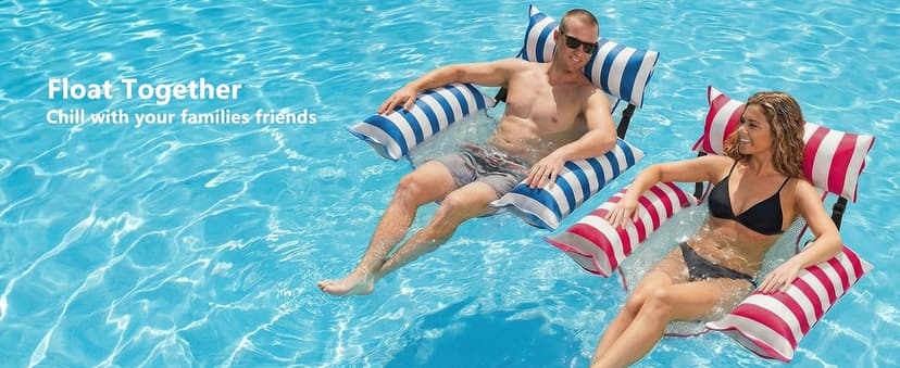 Jasonwell Inflatable Pool Floats Adult - Fabric Pool Floaties Chair Lake Beach Floating Lounger Chair Swimming Pool Noodles Water Hammock Float Mesh Party Floaty Toys Fun for Adults Heavy Duty