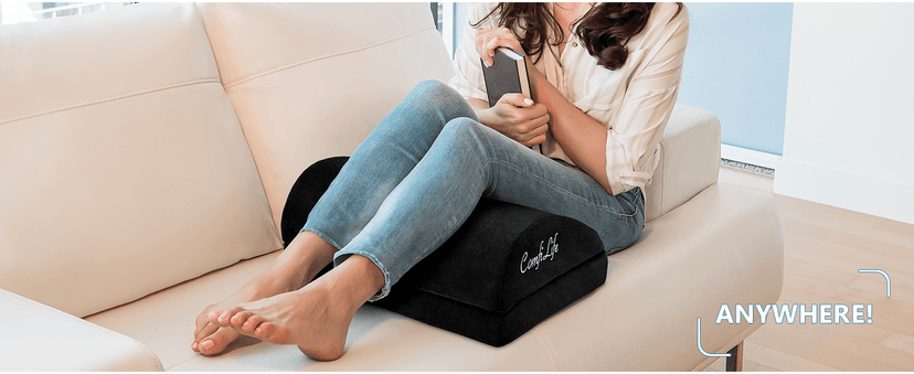 ComfiLife Foot Rest for Under Desk at Work – Adjustable Desk FootRest for Office Chair, Gaming Accessories – Ergonomic Teardrop Design for Back, Hip & Leg Pain Relief – 100% Memory Foam (Black)