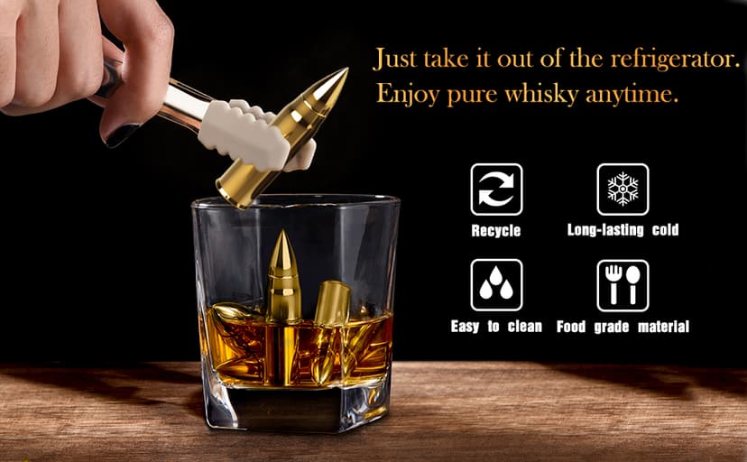 Oaksea Gifts for Husband Him Men, Reusable Stainless Steel Engraved Whiskey Stones Glasses Set Gifts, Birthday Wedding Stocking Stuffers for Husband Dad Boyfriend Fiance, Cool Burbon Scotch Set Gifts