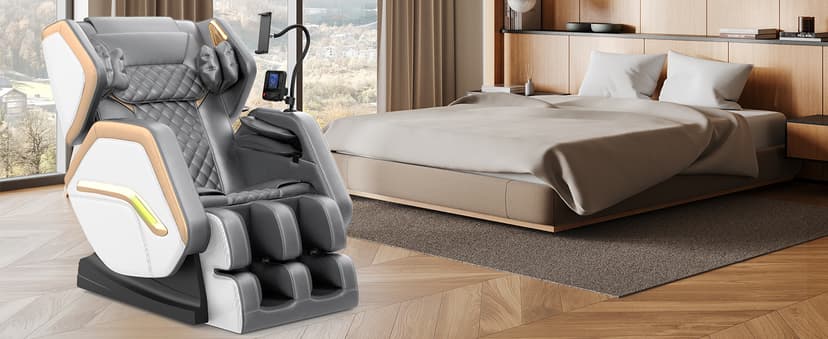 Massage Chair Full Body, Zero Gravity Massage Chair 2026 for Back Fatigue with 10 Fixed Rollers, Heating, Airbags, Phone Controller, Bluetooth Speaker, Nightlights for Living Room, Bedroom