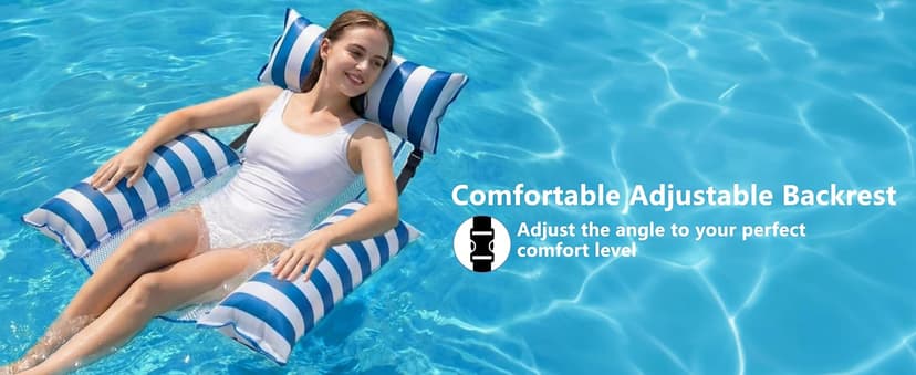 Jasonwell Inflatable Pool Floats Adult - Fabric Pool Floaties Chair Lake Beach Floating Lounger Chair Swimming Pool Noodles Water Hammock Float Mesh Party Floaty Toys Fun for Adults Heavy Duty
