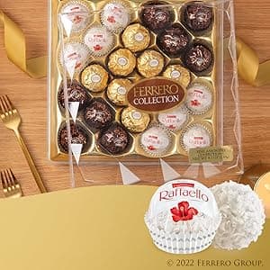 Ferrero Collection, 24 Count, Premium Gourmet Assorted Hazelnut Milk Chocolate, Dark Chocolate and Coconut, 9.1 oz