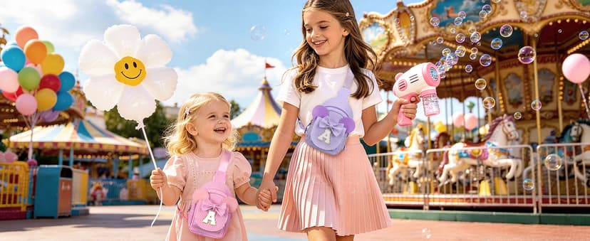 Personalized Gifts for Girls Sling Bag Purse for Toddler, 2 3 4 5 6 7 8 Year Old Girls Crossbody Bag Toddler Purse Anoup Gifts for 2 3 4 5 6 Year Old Girl Sling Bag for Girls Kids, Pink E B0GY869KBQ