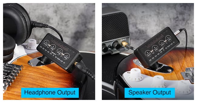 LEKATO Micro Guitar Headphone Amp Bass Guitar Headphone Amplifier with Multi Effects - Amp Models, IR Loading, Tuner, Rechargeable Electric Headphone Amplifier Delay Reverb Chorus Overdrive Portable